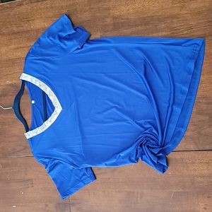 Royal Blue Soft & Flowy Top with Sequin Neckline